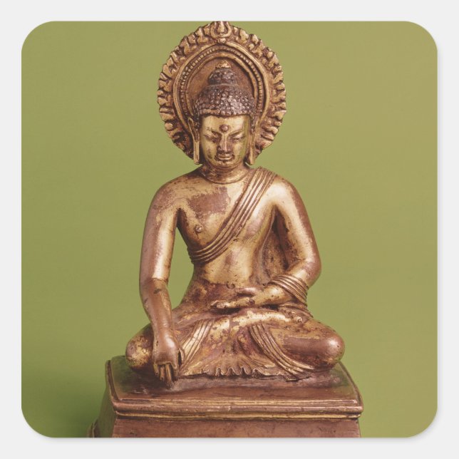 Buddha Quadratischer Aufkleber (Vorderseite)