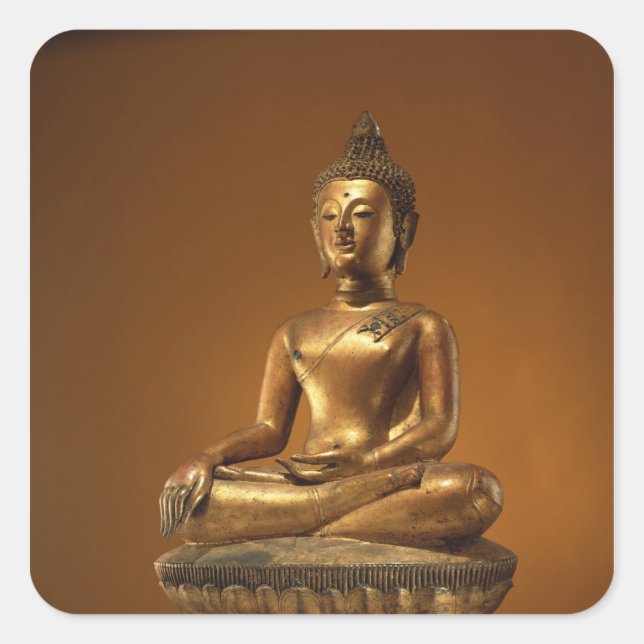 Buddha Quadratischer Aufkleber (Vorderseite)