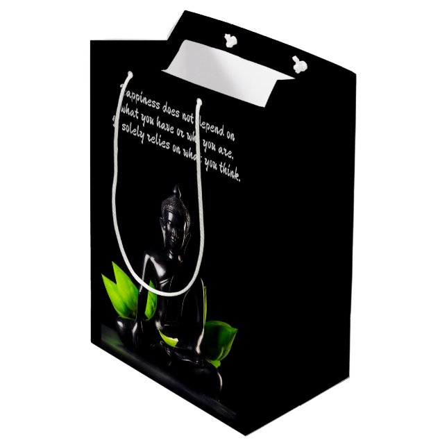 Buddha Quote 4e Geschenktasche Mittlere Geschenktüte (Rückseite Schrägansicht)