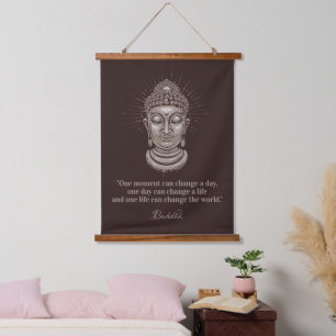 Buddha Quote für benutzerdefinierten Text Wandteppich Mit Holzrahmen