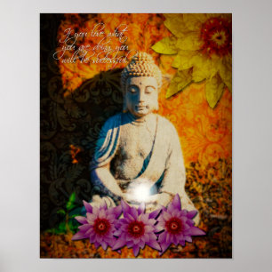 Buddha Quote lila Lotus Poster