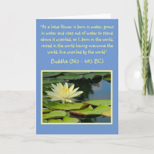 BUDDHA QUOTE/MOONLIGHT LOTUS BLOSSOM/BLANK KARTE