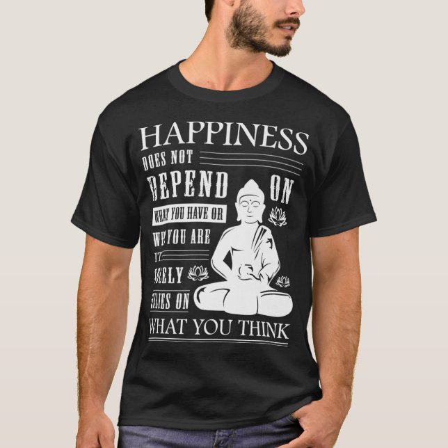 Buddha Quote Zen Buddhism Yoga Happiness Premium  T-Shirt (Vorderseite)