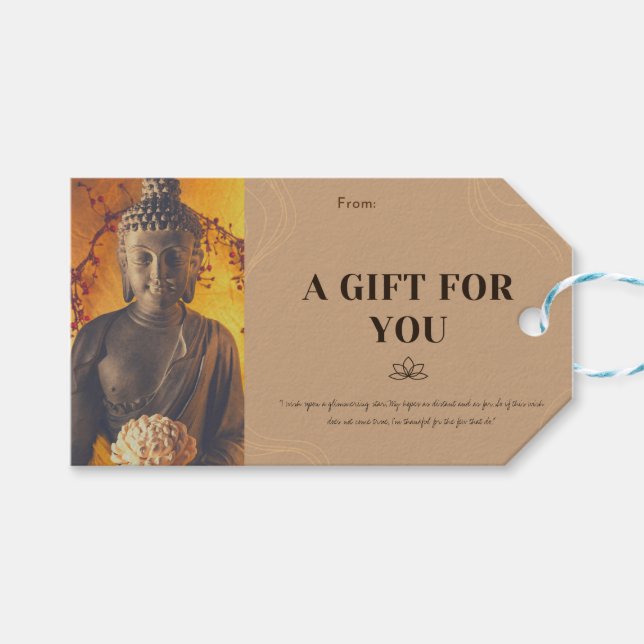 Buddha Quotes Ein Geschenk für Sie Personalisiert Geschenkanhänger (Vorderseite (Horizontal))