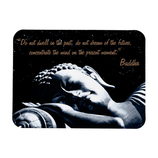 Buddha Quotes & SchlafBuddha unter Sternen /Traum Magnet (Horizontal)