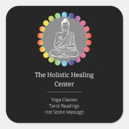 Buddha Rainbow Chakras Spirituelle metaphysische Y Quadratischer Aufkleber