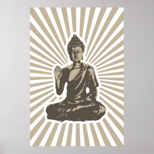 Buddha Rays Print Poster