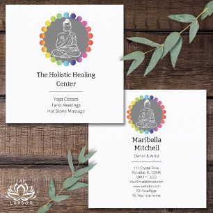 Buddha Regenbogen Chakren Spirituell Metaphysisch Quadratische Visitenkarte