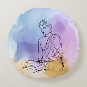 Buddha Round Pillow Zen-Meditation Rundes Kissen