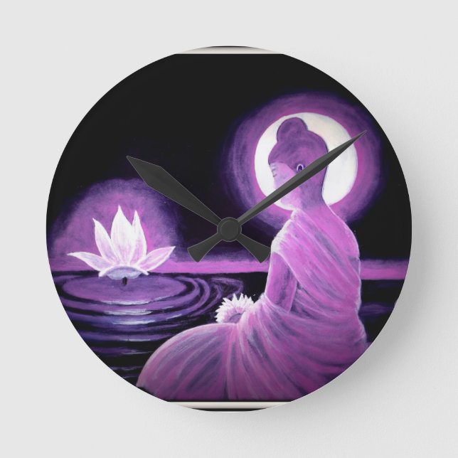 Buddha Runde Wanduhr (Vorderseite)