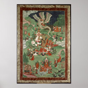 Buddha schneidet einen Haartuft Poster