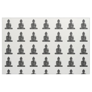Buddha, schwarz auf weiß, Buddhismus, Frieden, ze Stoff