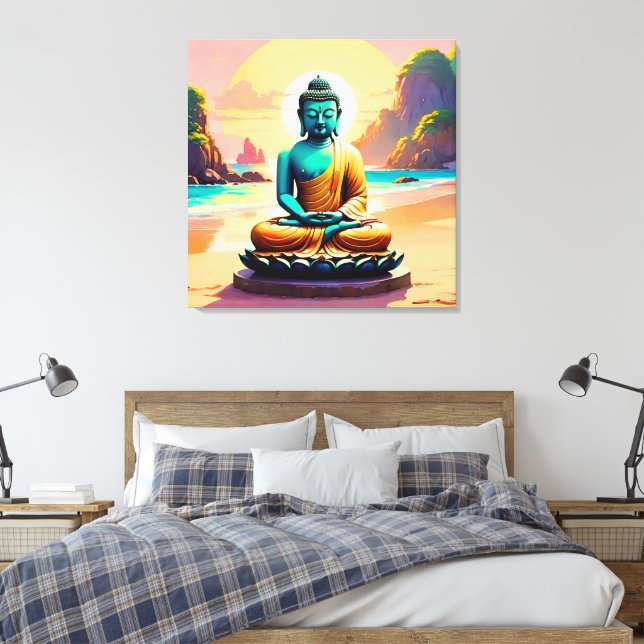 Buddha - Serene Ufer der Erleuchtung Leinwanddruck (Insitu (Schlafzimmer))