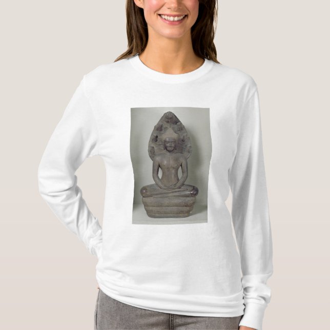 Buddha setzte in der Meditation auf dem Naga, T-Shirt (Vorderseite)