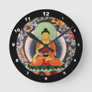 Buddha Shakyamuni, Erleuchtung, Himalaya Nepal Runde Wanduhr