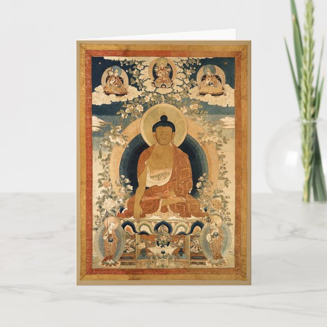 Buddha Shakyamuni Thangka Karte (Vorderseite)