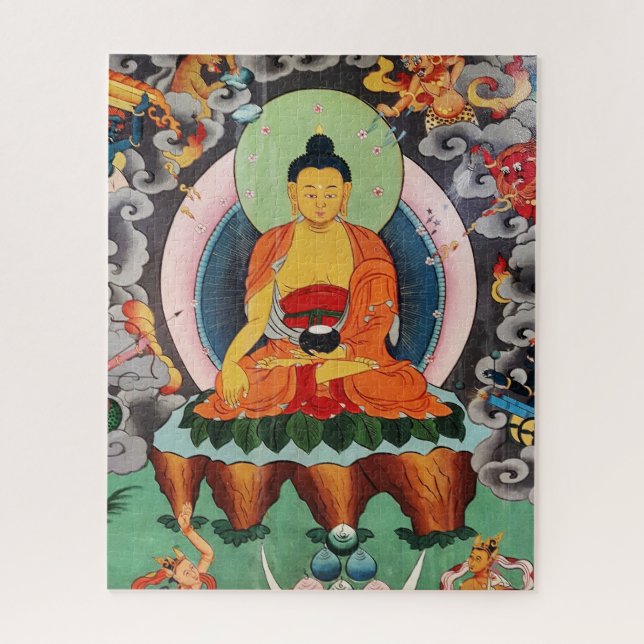 Buddha Shakyamuni, tibetische Malerei, Buddhismus Puzzle (Vertikal)