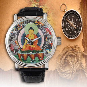 Buddha Shakyamuni-Uhr, tibetischer Buddhismus / Dh Armbanduhr