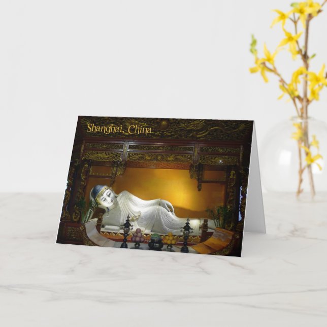 Buddha, Shanghai, China - Karte (Gelbe Blume)