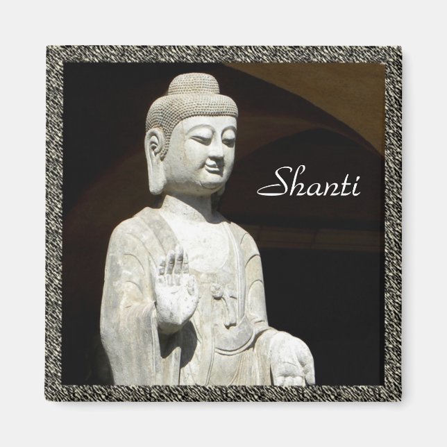 Buddha Shanti, gerahmt Magnet (Vorne)