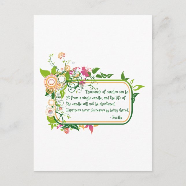 Buddha Single Candle Quote Postkarte (Vorderseite)
