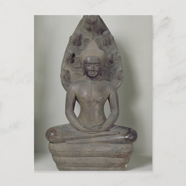 Buddha sitzt in Meditation auf dem Naga, Angkor Postkarte (Vorderseite)