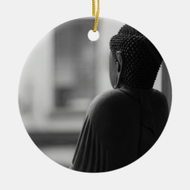 Buddha sitzt in Meditation Keramik Ornament (Vorne)