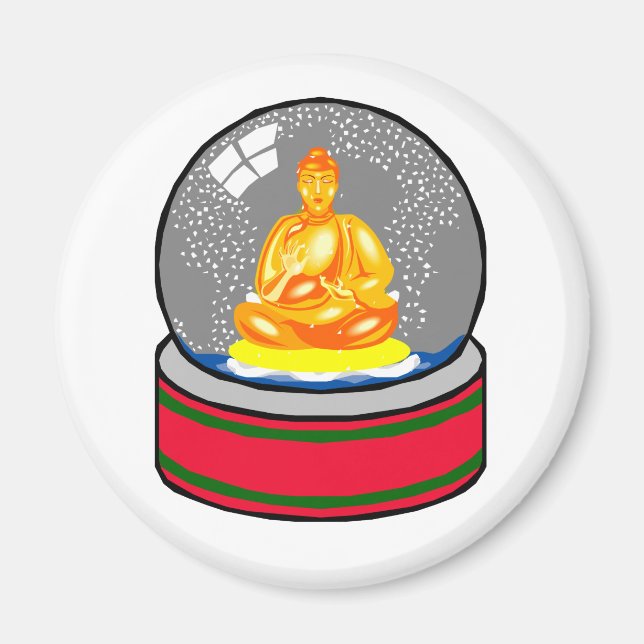 Buddha Snow Globe Magnet (Vorne)