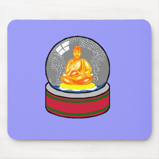 Buddha Snow Globe Mousepad (Vorne)