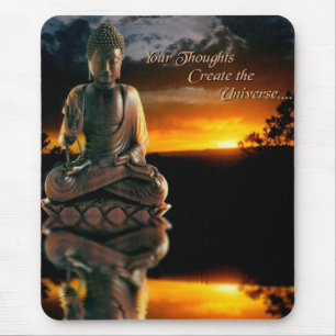 Buddha-Sonnenuntergang mit Zitat Mousepad