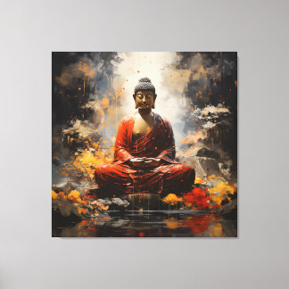 Buddha spirituelle Kunst, die Erde leuchtet Leinwanddruck