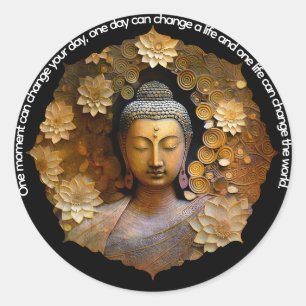 Buddha, spirituelle Meditation Runder Aufkleber