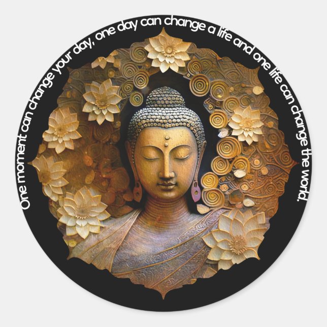 Buddha, spirituelle Meditation Runder Aufkleber (Vorderseite)