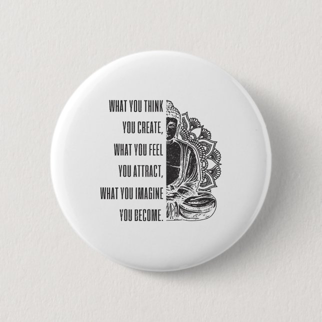 Buddha spiritueller Spruch Mandala Buddhismus Yoga Button (Vorderseite)