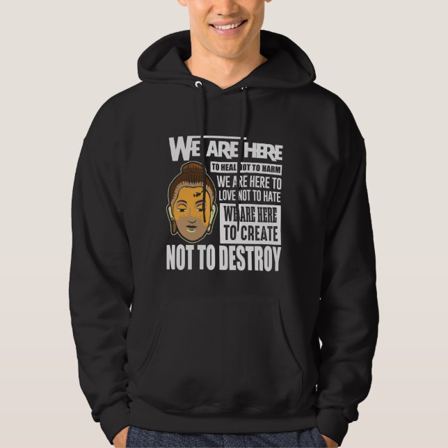 Buddha Sprichwort Freiheit Buddhistischer Frieden Hoodie (Vorderseite)