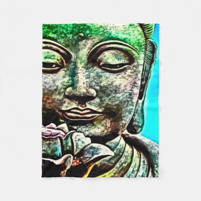 Buddha-Spritzpistolen-Kunst-Fleece-Decke Fleecedecke (Vorderseite)