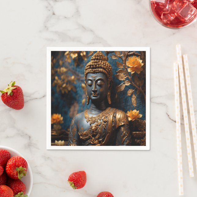 Buddha Standard Cocktail White Paper Napkins  Serviette (Beispiel)