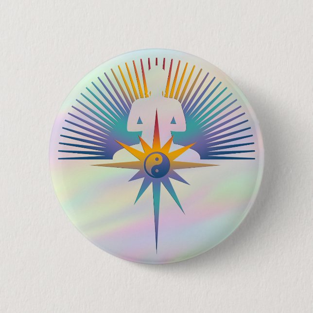 Buddha Star 3D | Farblicht Button (Vorderseite)