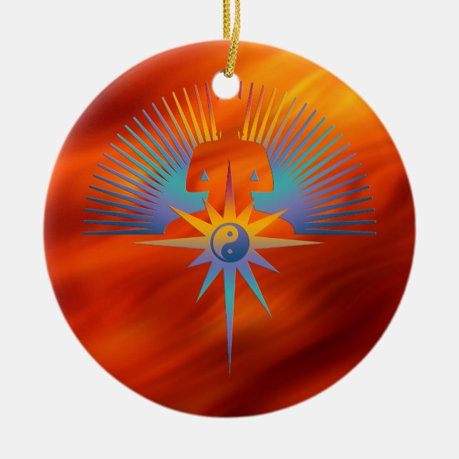 Buddha Star 3D Keramikornament (Vorne)