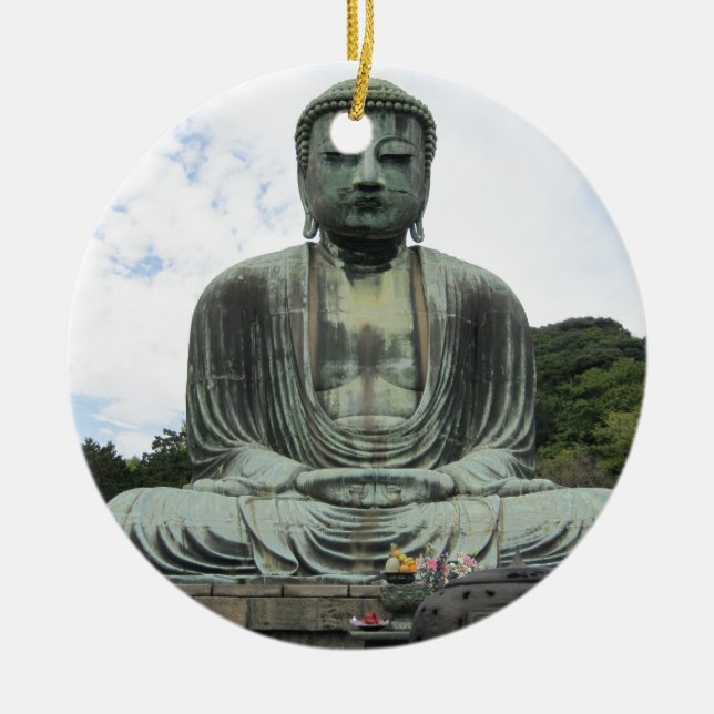 Buddha Statue Buddhismus Keramik Ornament (Vorne)