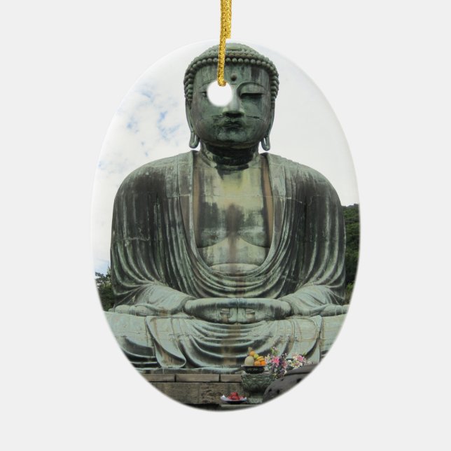 Buddha Statue Buddhismus Keramik Ornament (Vorne)
