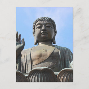 Buddha Statue in Blue Sky, Hand erhöht Postkarte