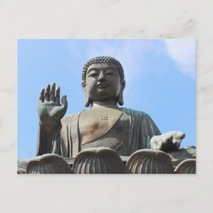 Buddha Statue in Blue Sky, Hand erhöht Postkarte