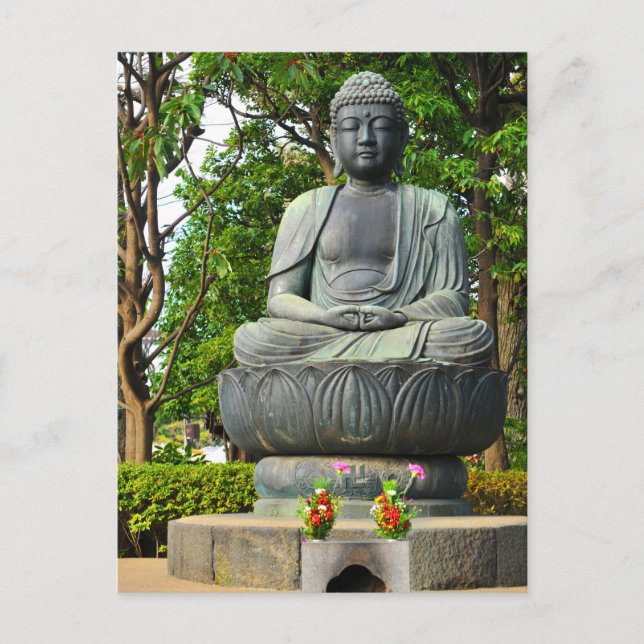 Buddha-Statue in Tokio, Japan Postkarte (Vorderseite)