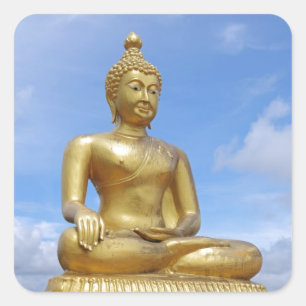 Buddha-Statue Quadratischer Aufkleber