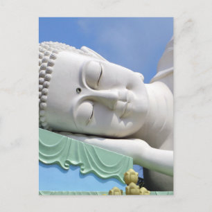 Buddha-Statue Ruht Schlafend Glücklich Frieden Postkarte