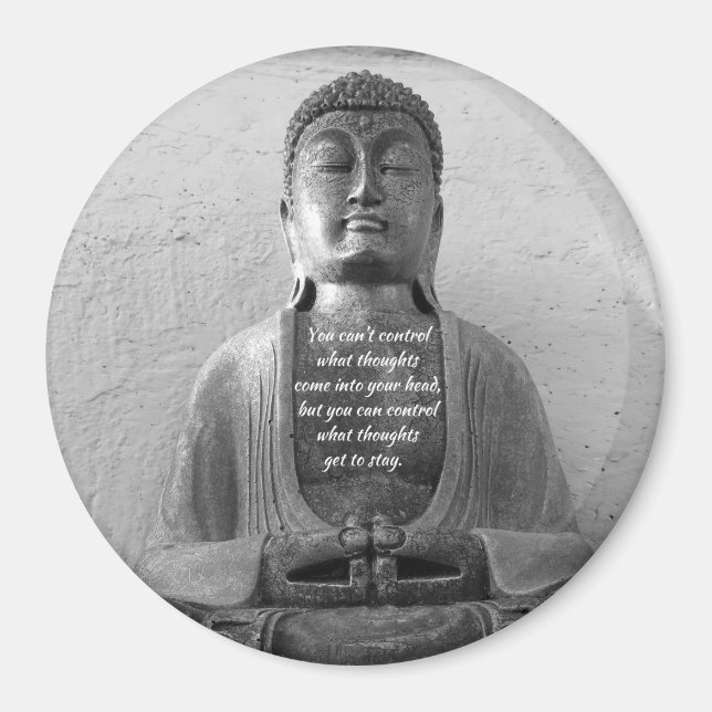 Buddha-Statue, Zitat, Meditation, Magnet (Vorne)