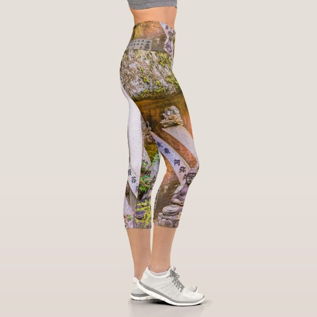 Buddha-Statuen am Senko-ji-Tempel Capri Leggings (Rechts)