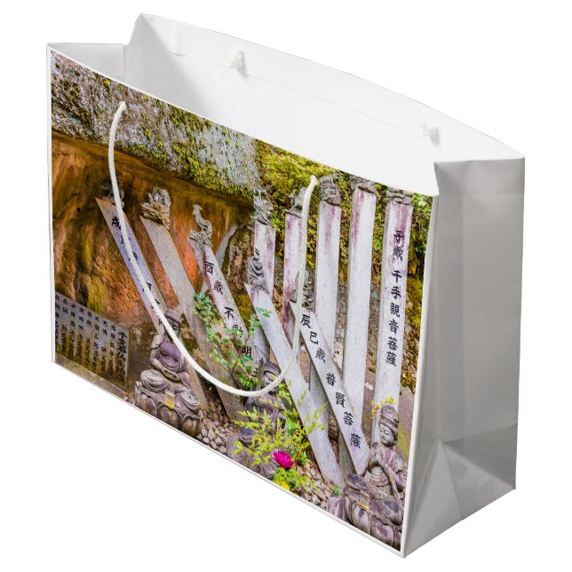 Buddha-Statuen am Senko-ji-Tempel Große Geschenktüte (Rückseite Schrägansicht)