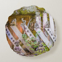 Buddha-Statuen am Senko-ji-Tempel Rundes Kissen
